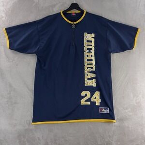 ZAM Michigan Mesh Jersey Mens Size Large Blue Yellow‎ Football Athletic